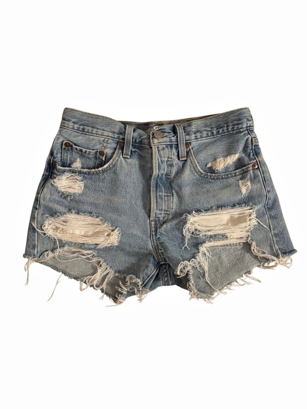 Levi's 501 Original High-Rise Cut-Off Distressed Denim Jean Shorts